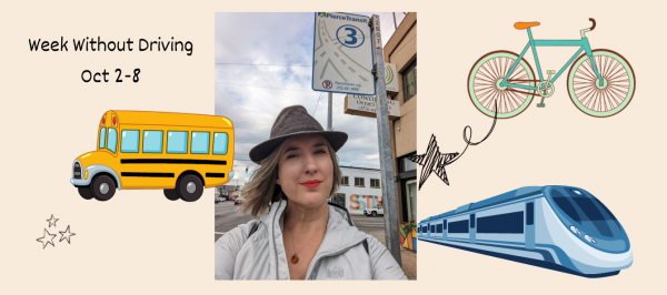 Sara Kiesler waits for a 3 bus in South Tacoma